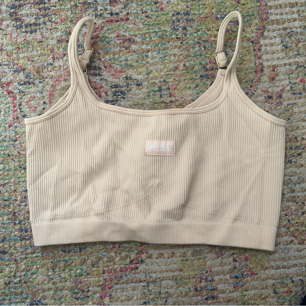 Bo + Tee Spaghettiti Strap Bra in Beige